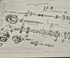 Citroen voiture 4 CV varaosa luettelo. 1959
