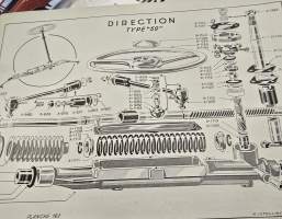 Citroen voiture 4 CV varaosa luettelo. 1959