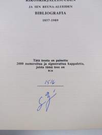 Suomenkielisen rikoskirjallisuuden ja sen reuna-alueiden bibliografia 1857-1989 (signeerattu, numeroitu)