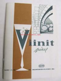 Viinit Viner Oy Alkoholiliike Ab -tuoteluettelo 1960