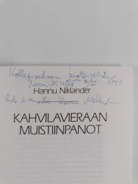 Kahvilavieraan muistiinpanot (signeerattu, tekijän omiste)