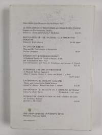 Energy, economic growth, and the environment : papers presented at a forum conducted by Resources for the future, Inc. in Washington, D.C., 20-21 April 1971