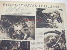 Uusi Suomi Sunnuntaliite 19.11.1939 &quot;Kenttäposti on jaettu&quot; -kansikuva, sis. mm. artikkelit / kuvat; pyöräilykuvakilpailumme, suurjäiden keskellä, Parkanon