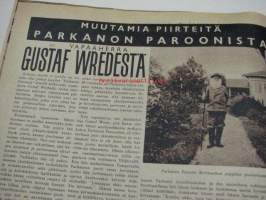 Uusi Suomi Sunnuntaliite 19.11.1939 &quot;Kenttäposti on jaettu&quot; -kansikuva, sis. mm. artikkelit / kuvat; pyöräilykuvakilpailumme, suurjäiden keskellä, Parkanon