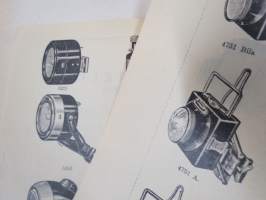 Polkupyörävalaisimia, taskulamppuja ym. 1935-1936 Albin Kemppi Oy, Viipuri-tuoteluettelo / hinnasto