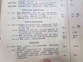 Polkupyörävalaisimia, taskulamppuja ym. 1935-1936 Albin Kemppi Oy, Viipuri-tuoteluettelo / hinnasto