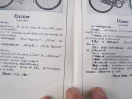 Polkupyörähinnasto 1931 Kone- ja polkupyöräliike G.A. Karlsson, Hämeenlinna -tuoteluettelo / hinnasto