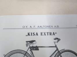 Polkupyörähinnasto 193?, Oy A.F. Aaltonen Ab, Turku -tuoteluettelo / hinnasto