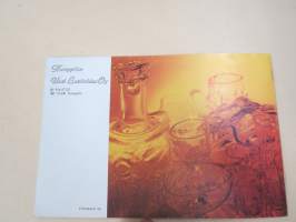 Humppilan Uusi Lasitehdas Oy -tuoteluettelo / kuvasto, Henrik Koivula - Fantasialasi, Börje Rajalin &amp; Tauno Wirkkala tuotantoa, esittelee kuvin ja nimin puhaltajat;