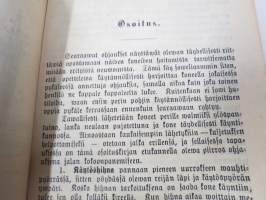 Singerin Teollisuus-Yhtiö New-Yorkissa. Osoitus-kirja opettawa käyttämään Perhe- eli Salonki- ynnä Medio- ja No. 4-ompelukoneita -käyttöohjekirja v. 1888