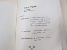 Evinrude - Sigfrid Pihlgren Helsingfors -perusteellinen Evinrude-perämoottorien esittelykirja vuodelta 1913, ruotsinkielinen