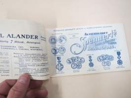 Aktiebolat Spennerts Sadel &amp; Åkdonsfabrik i Helsingfors - Oy Spennertin Satula- ja Ajoneuvotehdas Helsinki -tuoteluettelo v. 1908