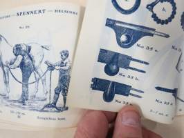 Aktiebolat Spennerts Sadel &amp; Åkdonsfabrik i Helsingfors - Oy Spennertin Satula- ja Ajoneuvotehdas Helsinki -tuoteluettelo v. 1908