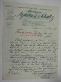 Ab Nyman &amp; Schoultz Ångbåtskontor, Speditions- och Befraktningsaffär, Stockholm, 27.9.1912 -asiakirja