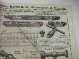 M. Seitz / Legier-Anstalt, Berlin, 12.8.1913 -asiakirja + Moderne Scliesszeuge-työkaluesite