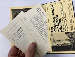 Rakentajain kalenteri 1972 (56. ilmestynyt) tekniikkaa, taulukoita, mainoksia, menetelmiä, yhdistyksiä, nimet arkkitehdit, rakennusinsinöörit ja rakennusmestarit ym.