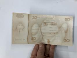 Hippoarvoseteli 10 markkaa (Osuuspankki)... avaa nuorelle oman Hippotilin ja lahjoittaa tilille 10 markkaa -arvoseteli / lahjaseteli (ei rahaa)