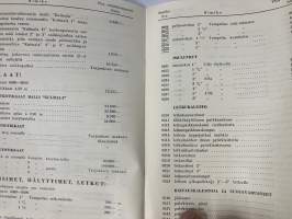 Palokalustotehdas Oy Veljekset Kulmala Ab Hinnasto nr 1 /1959 -paloautot, -pumput ym. paloalan kalustoa