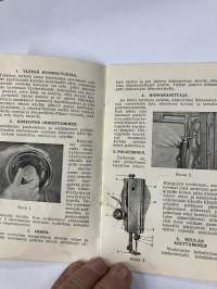Tikka ompelukoneen käyttöohje + varaosakuvasto 1953