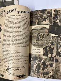 Ungdomens Arbets- och talkobok 1945 (Alf Alm, Lovisa), kuvittanut Martta Wendelin ym. -talkookirja, johhon kerättiin suoritusmerkkejä