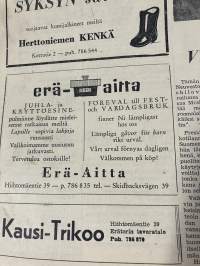 Herttoniemen Sanomat 1.9.1956 - Herttoniemi NMKY:n toimittama paikallislehti, huomaa sarjakuva