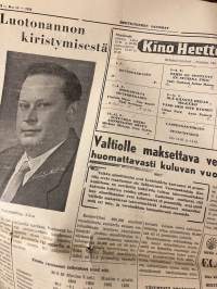 Herttoniemen Sanomat 1.9.1956 - Herttoniemi NMKY:n toimittama paikallislehti, huomaa sarjakuva
