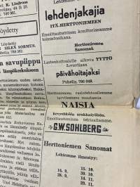 Herttoniemen Sanomat 1.9.1956 - Herttoniemi NMKY:n toimittama paikallislehti, huomaa sarjakuva
