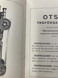 Otso Träförgasaren Wärtsilä-koncernen A/B skötsel- och instruktionsbok -puukaasutin käyttö- ja hoito-ohjekirja ruotsiksi