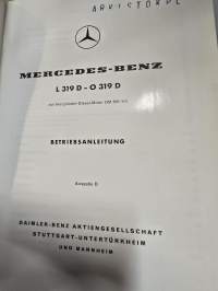 Mercedes benz  L/0 319 D  kuorma-auton  käyttöohjekirja. 1961