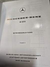 Mercedes benz  O 322 linja-auton  käyttöohjekirja. 1960
