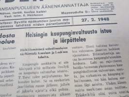 Totuuden Torvi 1948 nr 2,  Ernesti Hentunen, Radikaalinen kansanpuolue -julkaisu, paljastuksia, skandaaleja, äärioikeiston naamioitumispyrkimyksiä, ym.