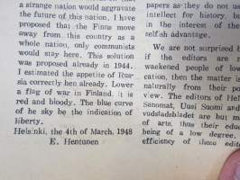 Totuuden Torvi 1948 nr 6,  Ernesti Hentunen, Radikaalinen kansanpuolue -julkaisu, paljastuksia, skandaaleja, äärioikeiston naamioitumispyrkimyksiä, ym.