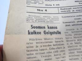 Totuuden Torvi 1948 nr 4,  Ernesti Hentunen, Radikaalinen kansanpuolue -julkaisu, paljastuksia, skandaaleja, äärioikeiston naamioitumispyrkimyksiä, ym.