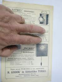 Mignon I &amp; II Taskusähkölamppu "suositellaan herroille Urheilioille, Sotilaille ja Virkamiehille" + Astrid, Sigrid &amp; Ingrid sähkölamput -myyntiesite