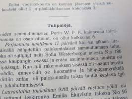 Kertomus Porin Wapaaehtoisen Palokunnan vaikutuksesta toimivuonna 1914-15