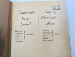 Gramofonilevyjen luettelo - Katalog över Grammophonskivor - R.E. Westerlund Sarja A Serie