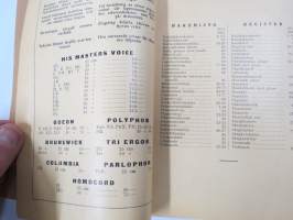 Gramofonilevyjen luettelo - Katalog över Grammophonskivor - R.E. Westerlund Sarja A Serie