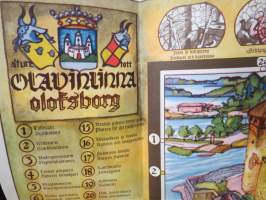 Olavinlinna - Olofsborg - Kuvitettu opas ja selostus - Illustrerad beskrivning - Map and guide -hieno piirroskuva linnasta