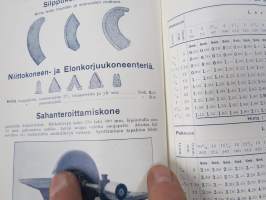Tammerfors Maskinfabrik Ab / Tampereen Konetehtaan Oy Sommers, Af Hällström &amp; Waldens - Priskurant sågar, maskinbett m. f.l. tillverkningar -kuvasto / hinnasto