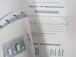 Tammerfors Maskinfabrik Ab / Tampereen Konetehtaan Oy Sommers, Af Hällström &amp; Waldens - Priskurant sågar, maskinbett m. f.l. tillverkningar -kuvasto / hinnasto
