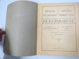 Oy K.H. Renlund Ab -Luettelo / Katalog - Taloustarpeiden osasto - Husgeråds- och bosättningsavdelning -uskomattoman hieno kuvitettu luettelo kotitaloustarpeista