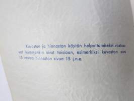 Riihimäen Lasi Oy Kuvasto 1949 Talouslasien, myymäläkalsuteiden, tölkkien ja lampunlasien kuvasto