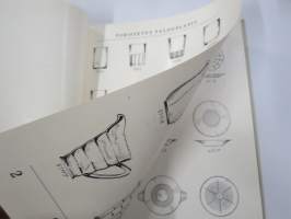 Riihimäen Lasi Oy Kuvasto 1949 Talouslasien, myymäläkalsuteiden, tölkkien ja lampunlasien kuvasto