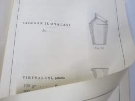 Iittalan Lasitehdas - Lääkelasihinnasto 1936