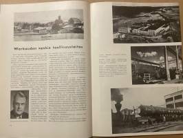Me kaikki A. Ahlström Osakeyhtiön henkilökuntalehti 1956 nr 1, Kauttuan tehtaat, Varkauden tehtaat, Pihlavan tehtailla