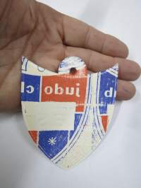 Ylläs judo club -hintalappu / tuotetietolappu, merkin valmistaja Herman Mattsson Korkokuvapaino &amp; Pussitehdas, Vaasa