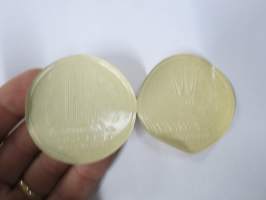 Silo Kruunu Alushame - Charmeuse Trikoo -hintalappu / tuotetietolappu, merkin valmistaja Herman Mattsson Korkokuvapaino &amp; Pussitehdas, Vaasa