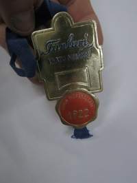 Tunturi - Laatumerkki - Turun Pyöräkellari 1922 -hintalappu / tuotetietolappu, merkin valmistaja Herman Mattsson Korkokuvapaino &amp; Pussitehdas, Vaasa