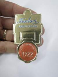 Tunturi - Laatumerkki - Turun Pyöräkellari 1922 -hintalappu / tuotetietolappu, merkin valmistaja Herman Mattsson Korkokuvapaino &amp; Pussitehdas, Vaasa