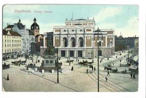 Tukholma StockholmKungl Operan    -postikortti  paikkakuntapostikortti  kulkenut 1915